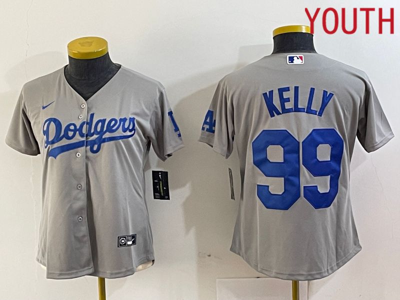 Youth Los Angeles Dodgers 99 Kelly Grey 2024 Nike Game MLB Jersey style 1
